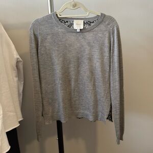 Mason 100% cashmere front and silk lace black back. Size small.